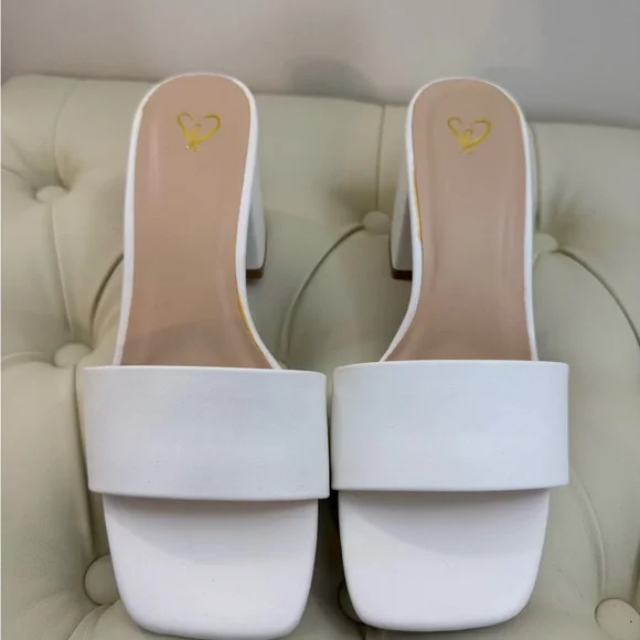Windsor White Wedge Sandal Slides - Picture 4 of 5